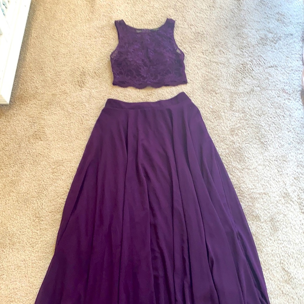 Deep purple 2 piece formal dress